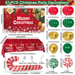 Coosilion red-green candy cane balloons add classic holiday flair to any party setup.