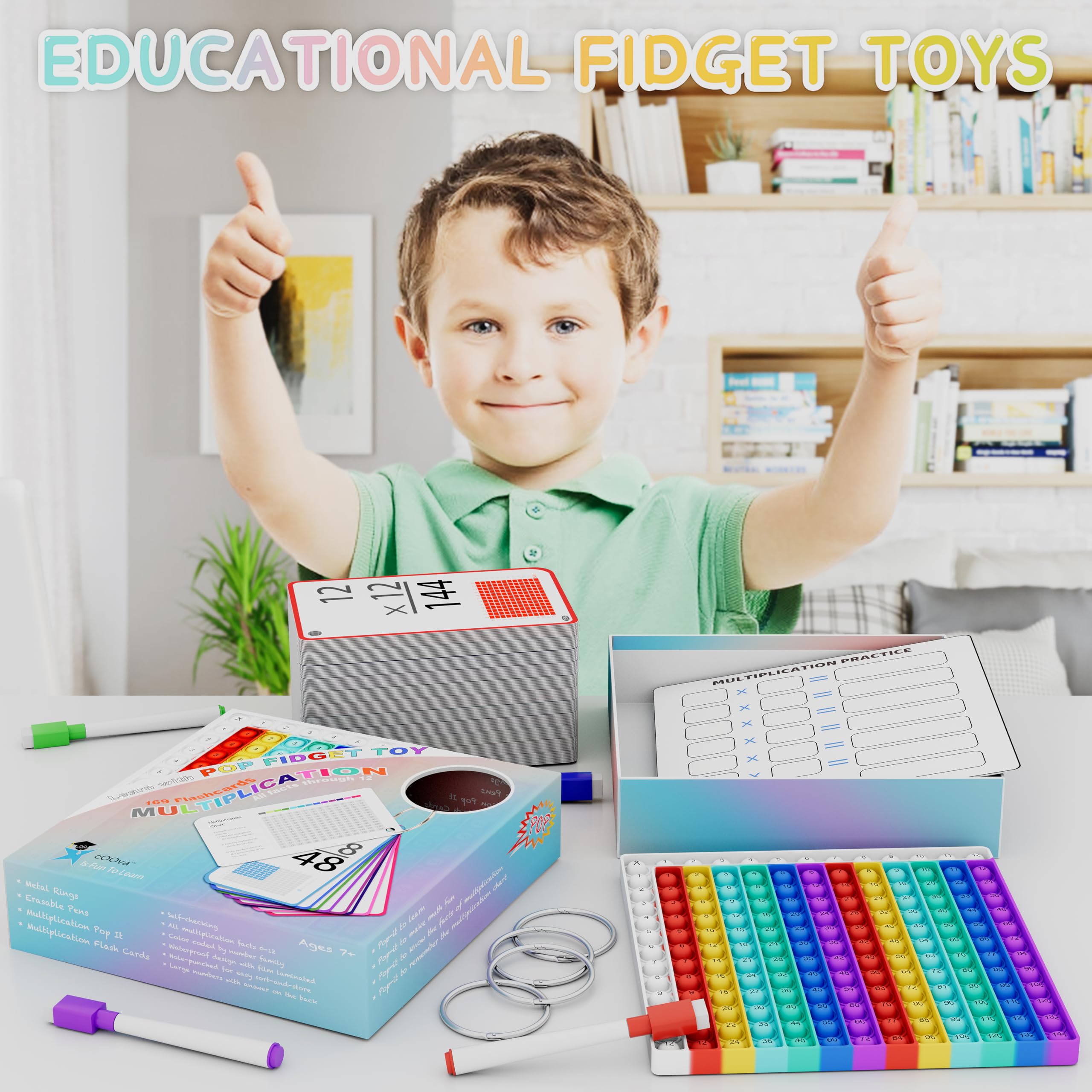 COOVA pop fidget chart included for interactive self-checking and fast feedback