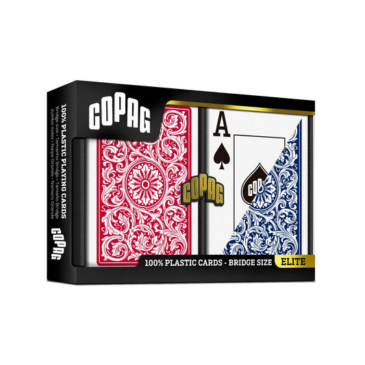 Copag 1546 design bridge narrow size, comfortable dealing in tournaments.