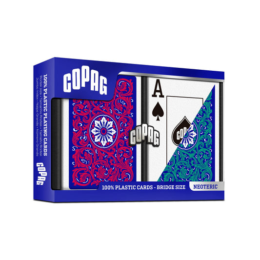Copag 1546 bridge-size cards with jumbo index for easy visibility.