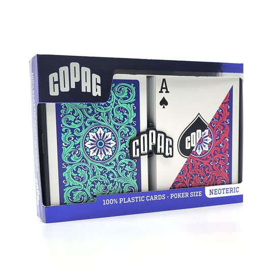 Copag 1546 Neoteric poker-size back view highlights durable plastic design.