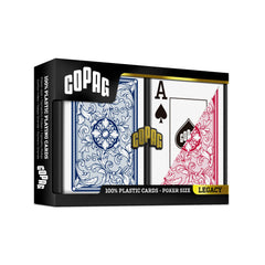 Copag Legacy plastic cards closeup showing smooth finish for easy shuffles
