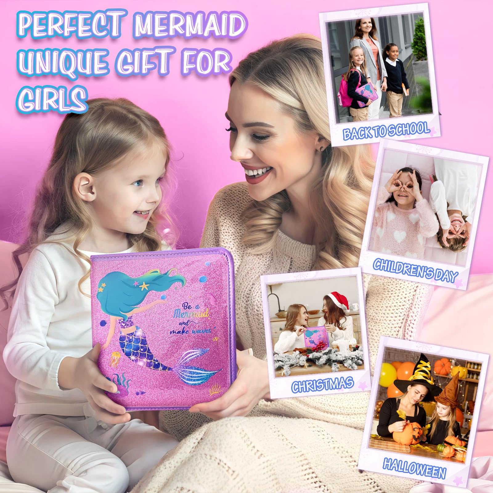 CORALMEE Mermaid gel pens add glittery accents to sparkly art.