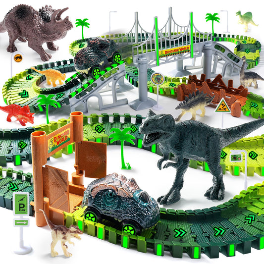 Coroiesty 268-piece race track set for creative play and glow-in-the-dark fun.