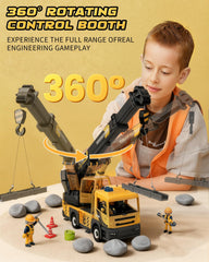 Coroiesty crane truck with lights and siren enhancing pretend construction scenes.