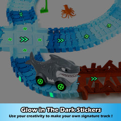 Coroiesty glow sticker sheet lights up tracks for magical nighttime play