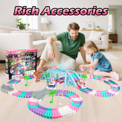 Coroiesty unicorn race tracks glow stickers illuminate nighttime play