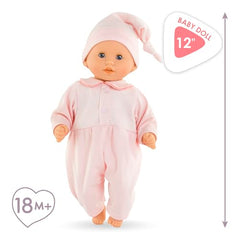 Corolle Bébé Calin Charming Pastel with vanilla scent enhances sensory play.
