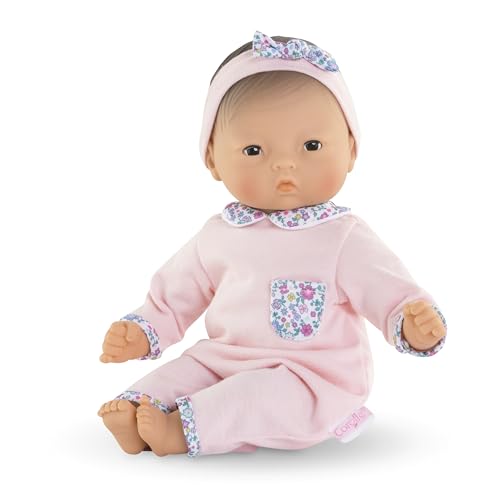 Corolle Bebe Calin Mila has sleeping eyes for nap-time pretend play.