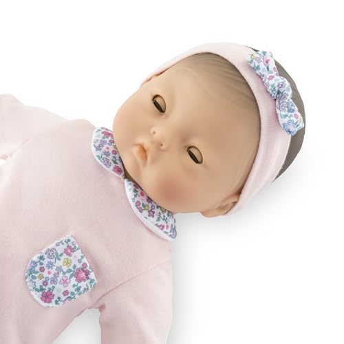 Corolle Bebe Calin Mila with vanilla-scented vinyl skin for engaging sensory play.