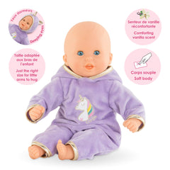 Corolle Bébé Calin Unicorn sleeping eyes close for nap time