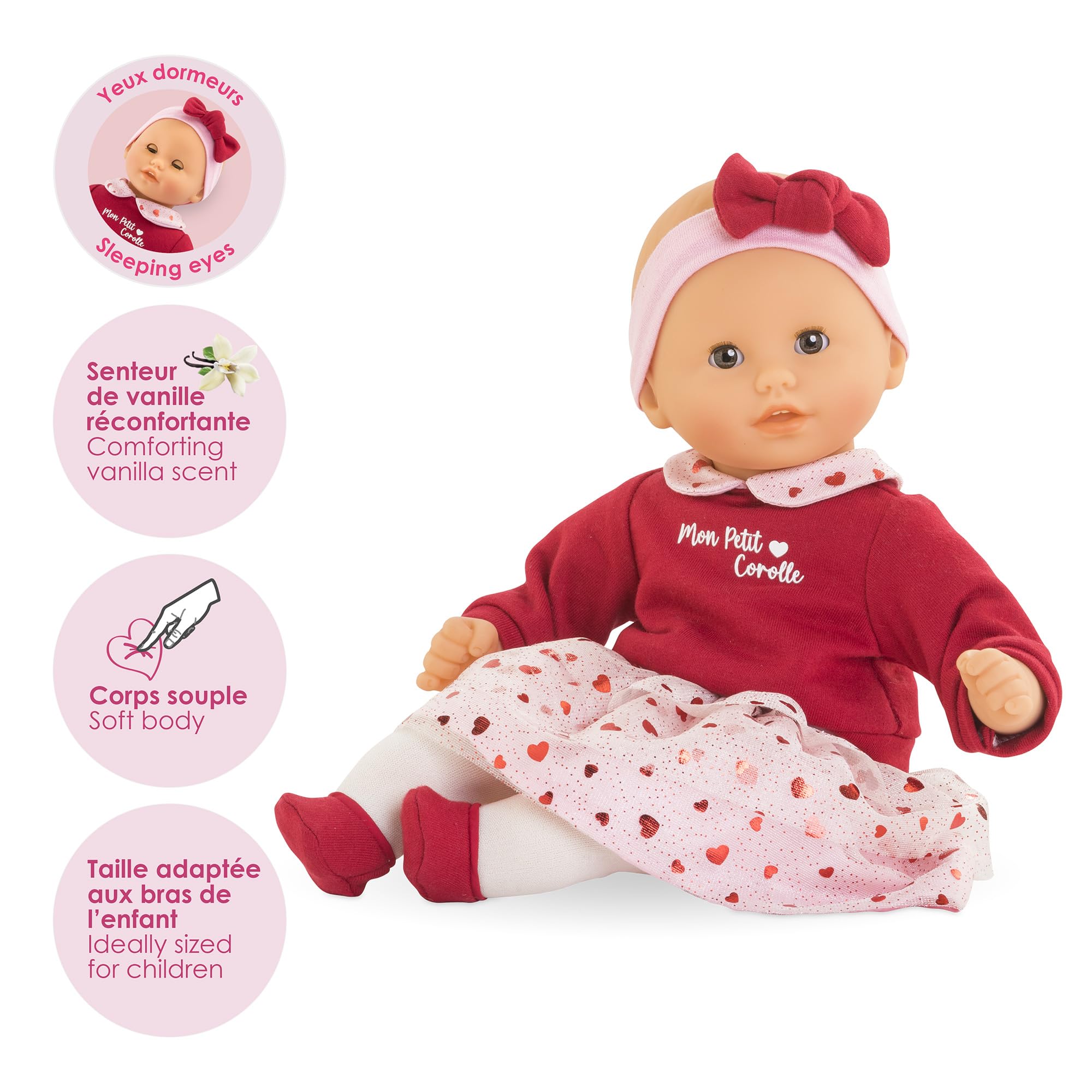Corolle Margaux Petals pink pajama outfit inspires bedtime role-play.