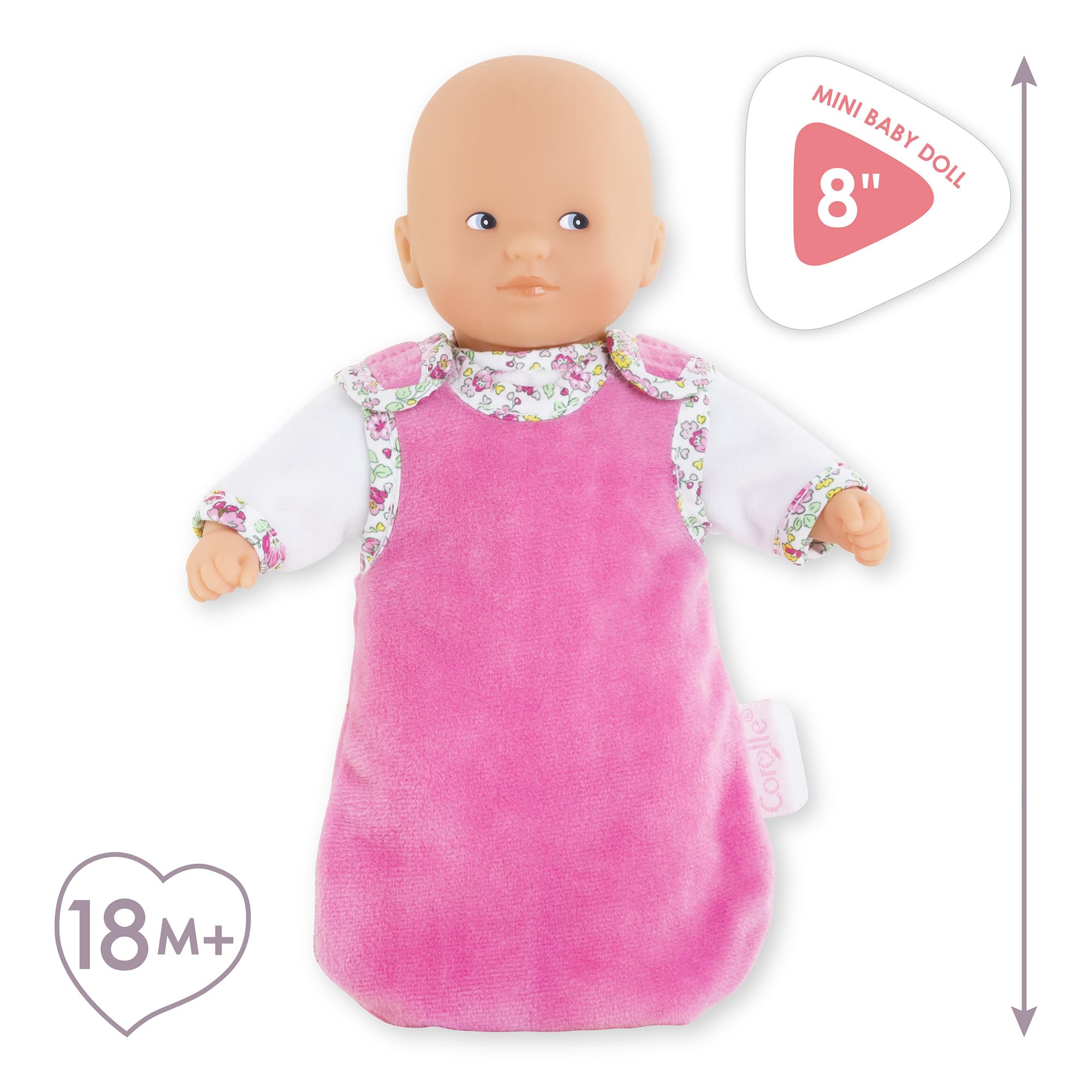 Compact 8-inch Corolle doll easy to hold and carry on adventures