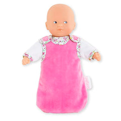 Corolle doll in white and pink pajamas ready for bedtime cuddles