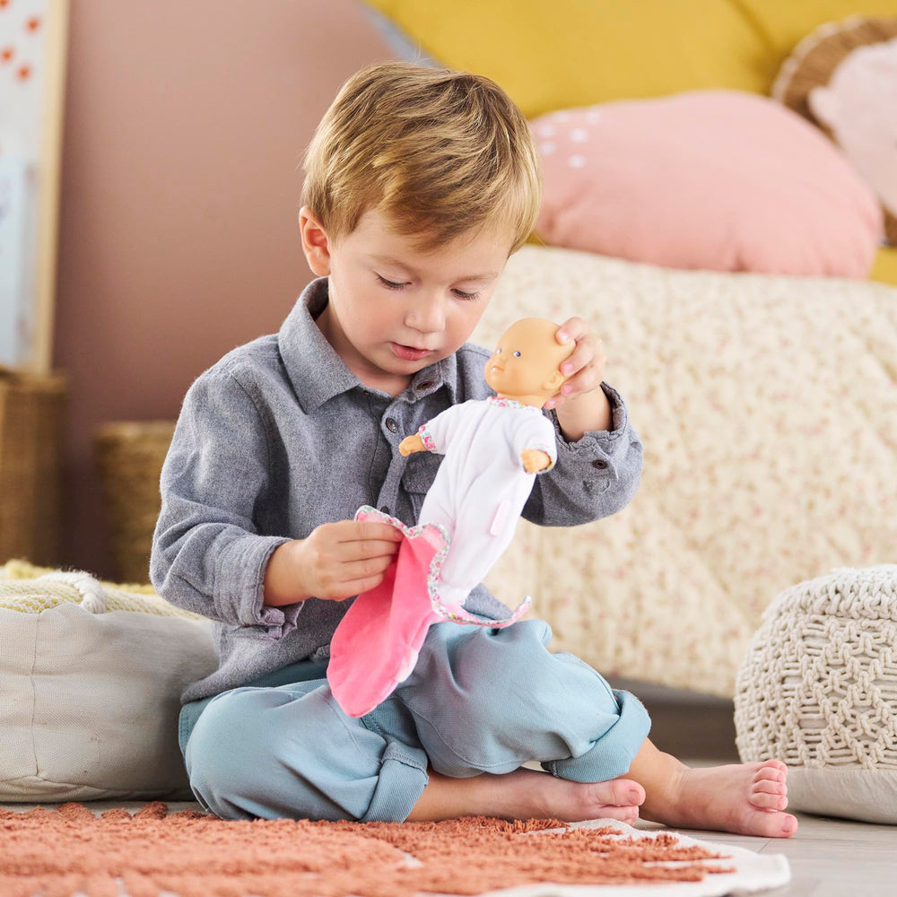 Corolle 8-inch doll with sleeping bag for cozy bedtime routines