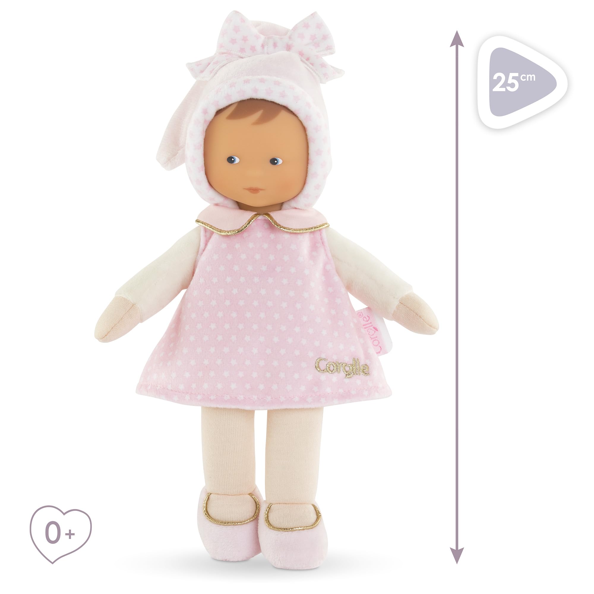 Corolle Miss Starry Dreams vanilla scent enhances cuddling and calm moments.