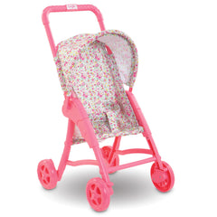Corolle Mon Premier Poupon foldable stroller in blue and white, ideal for imaginative doll care.
