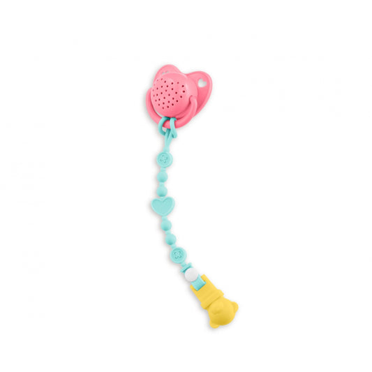 Corolle pacifier 15-sounds button activates playful sounds for pretend play