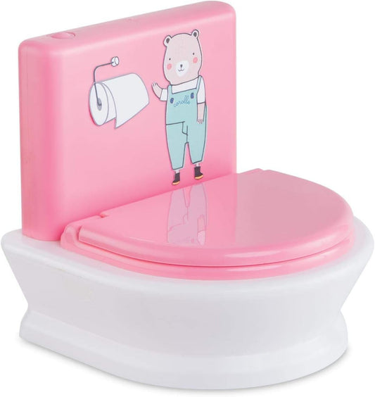 Corolle potty training doll toilet with flush sound fosters playful bathroom routines.