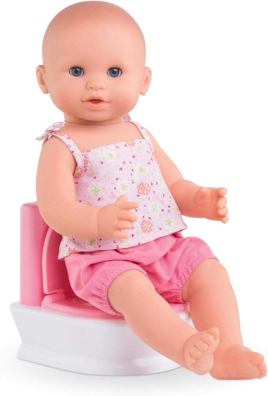 Removable potty seat for easy setup and practice during caregiver play.