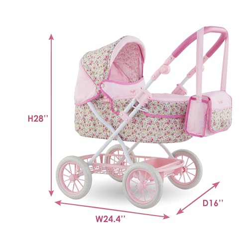 Corolle stroller with smooth-rolling wheels for easy pushing.