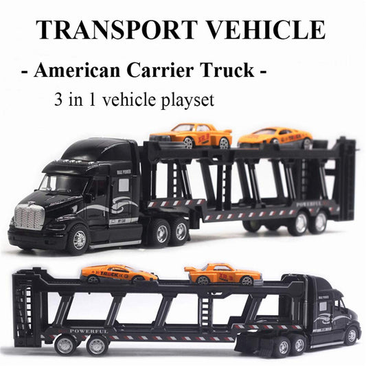 CORPER TOYS transport truck with mini cars highlighting pull-back action