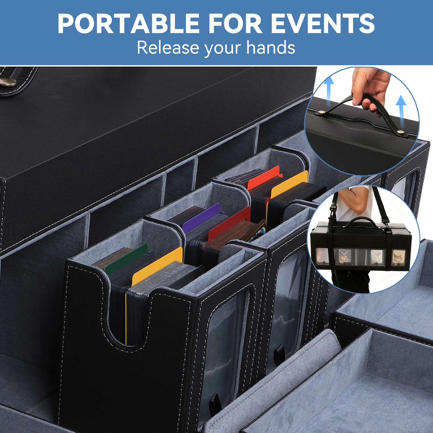 Cortile Magic leather top handle for quick one-handed carrying