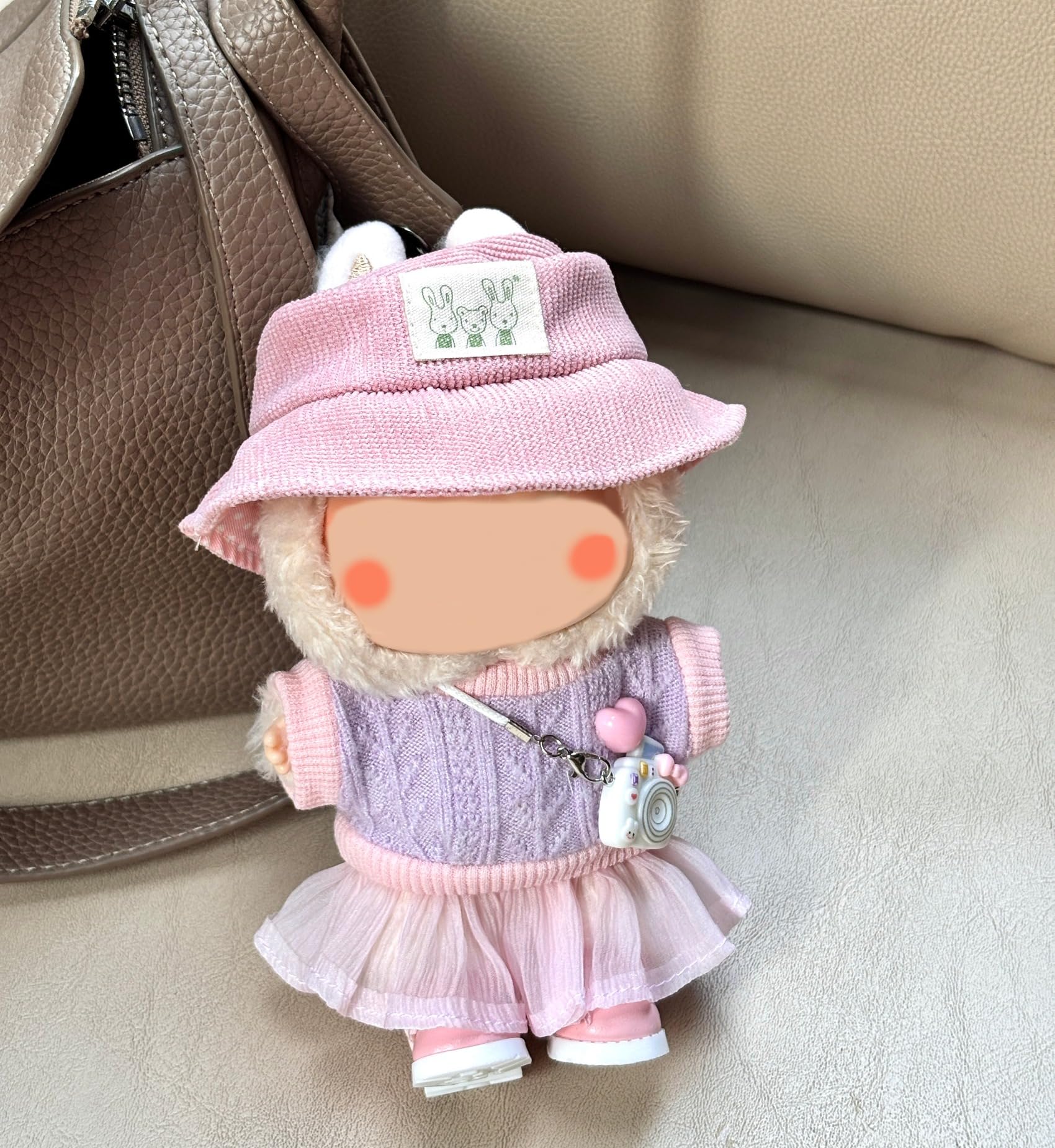Coruja 17cm doll outfit pink faux-leather shoes with flexible soles