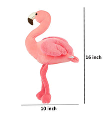 COSGOO flamingo plush in a cozy bedroom decor setting for kids.
