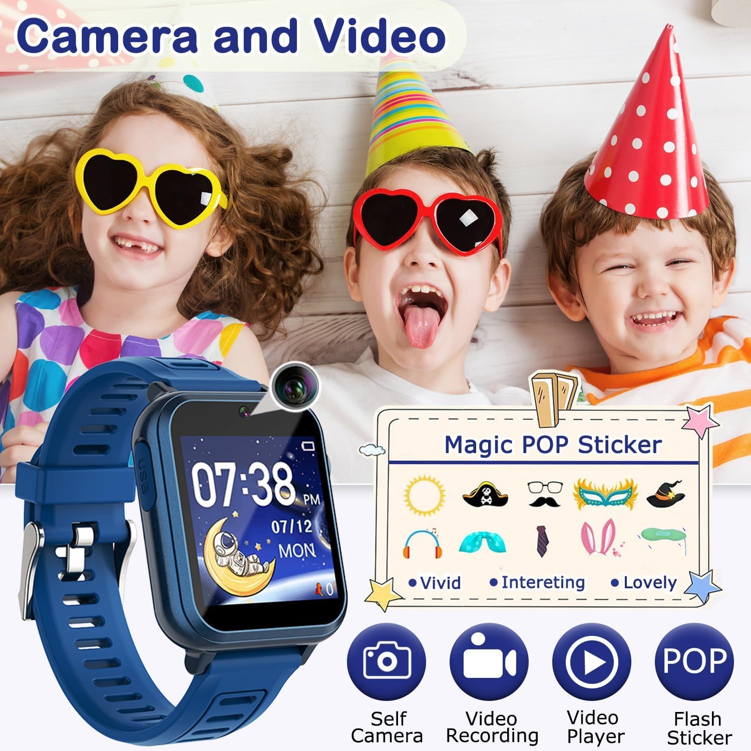Cosjoype Kids Game Watch camera photo mode for playful snapshots.