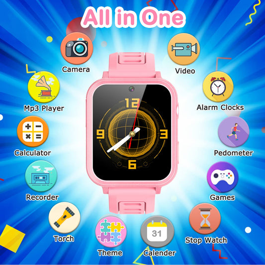 Cosjoype Kids Game Watch screen display highlights vibrant touch navigation.