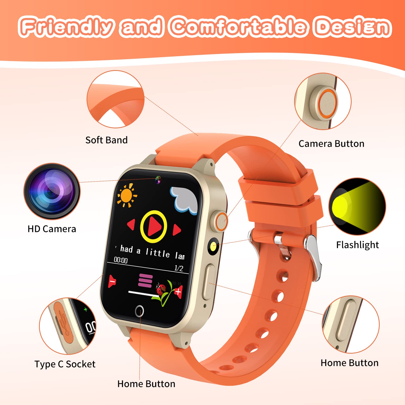 Cosjoype Kids Smart Watch video recording feature for capturing memories