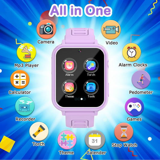 Cosjoype Kids Watch camera-use enables simple photos and videos for memorable moments.