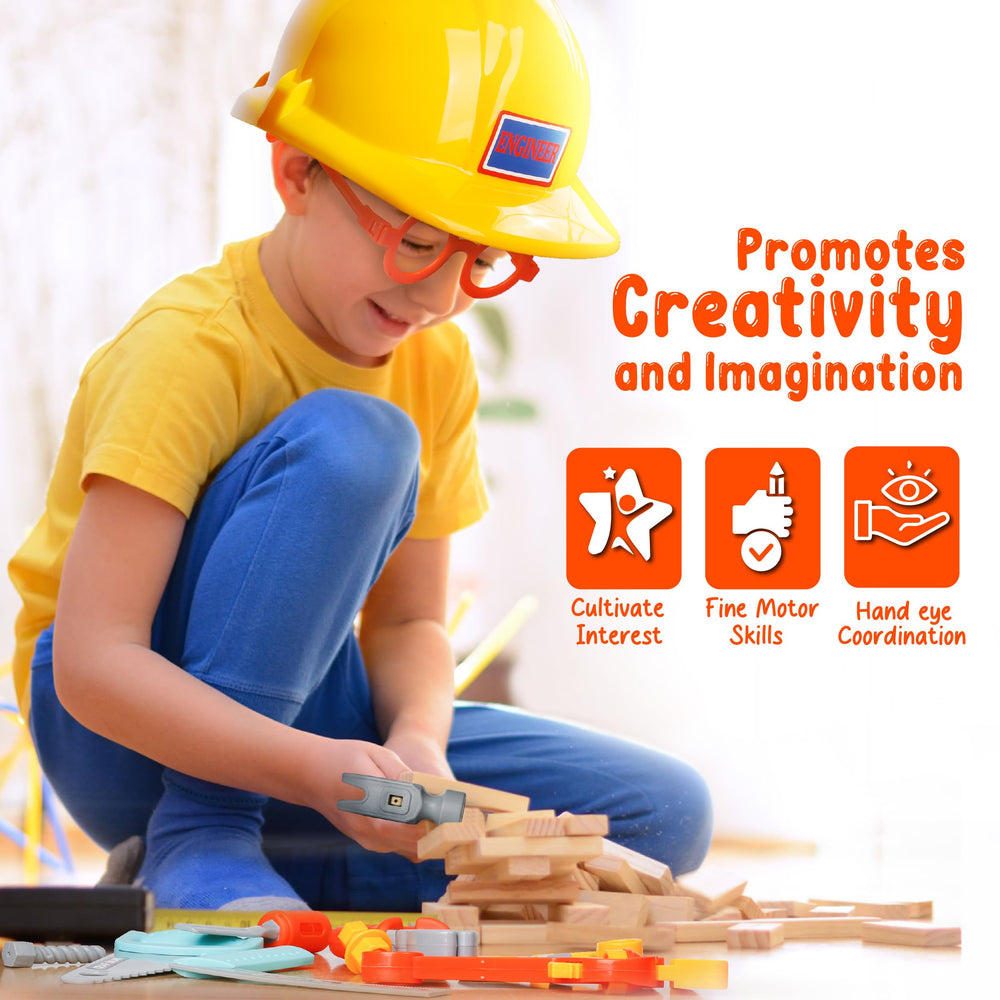 Cosmic Chameleon safety goggles keep clear vision for detailed pretend construction tasks.