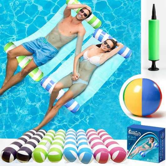 Cosmic Chameleon hammock float in bundle ready for a poolside session.