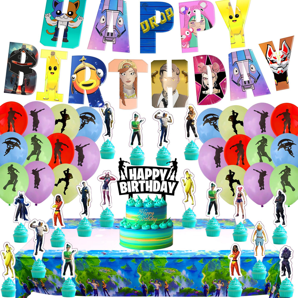 Cosmic Party gaming banner adds a bold focal point to the party decor and photo opportunities