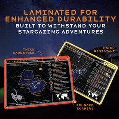 Cosmic Shards Stargazing Cards durable cardstock withstands outdoor stargazing sessions.