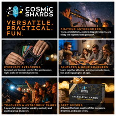 Cosmic Shards Stargazing Cards portable set for travel or classroom use.