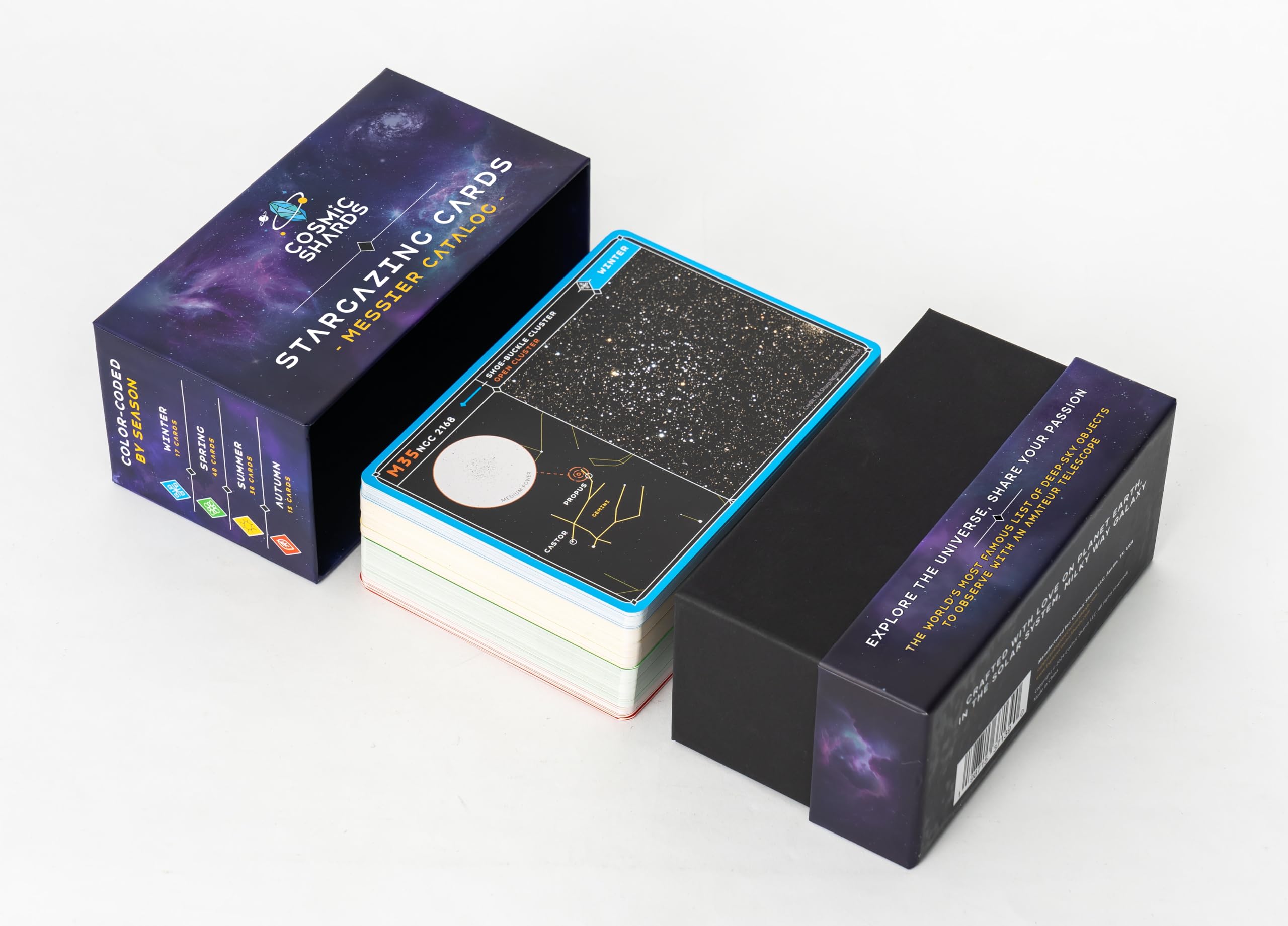 Cosmic Shards Stargazing Cards compact kit for field use and transport