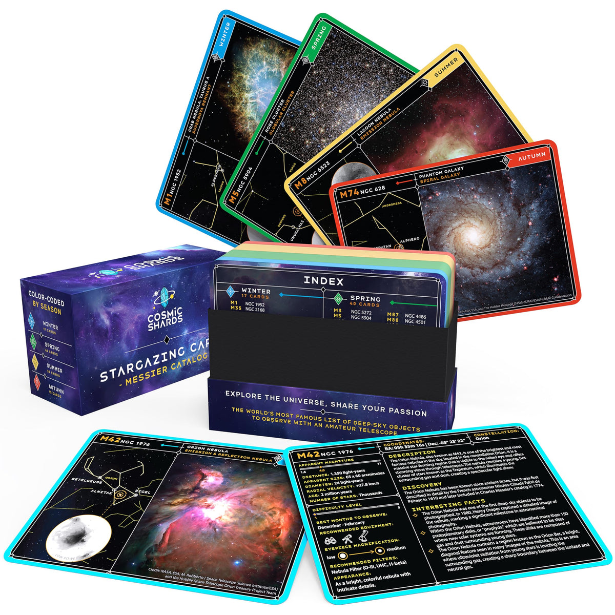 Cosmic Shards Stargazing Cards front star map guides beginners during observation