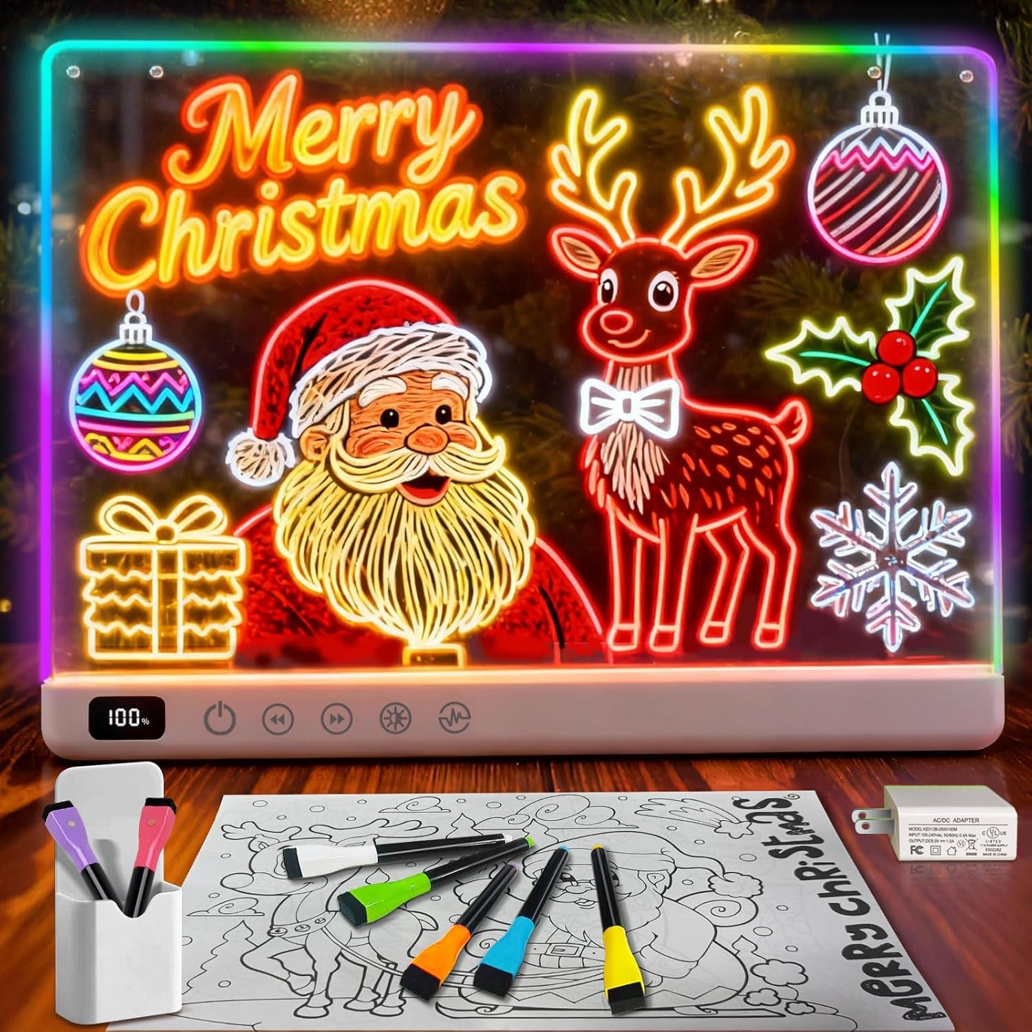 Cosmody LED drawing board front view with large surface for creative sessions