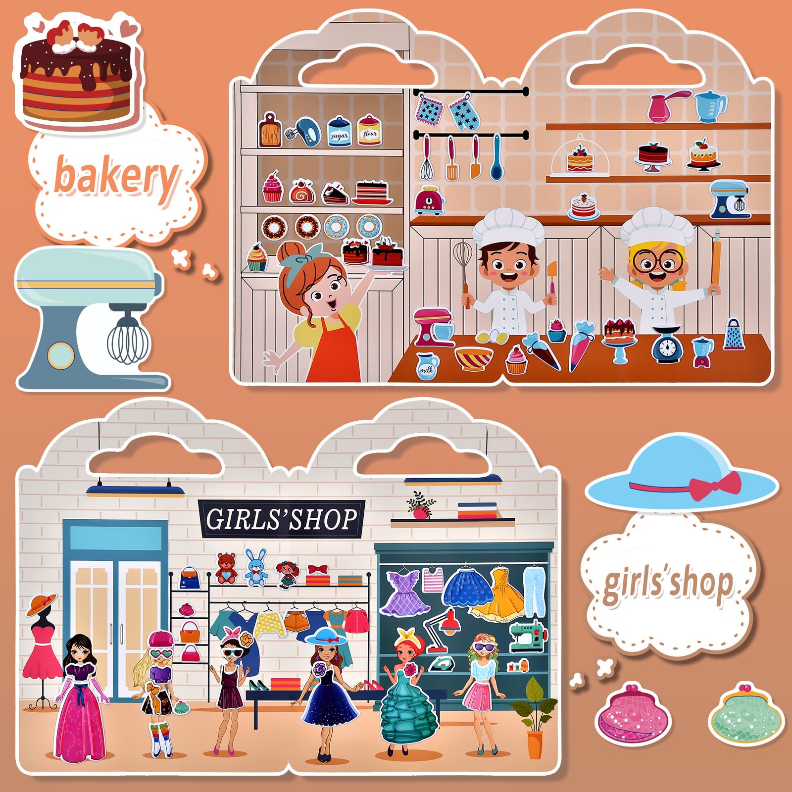 Cosomia bakery stickers create recipe-inspired scenes and mix-and-match play