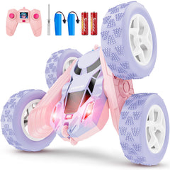 Cosone remote control car front view in pink purple, ready for indoor play