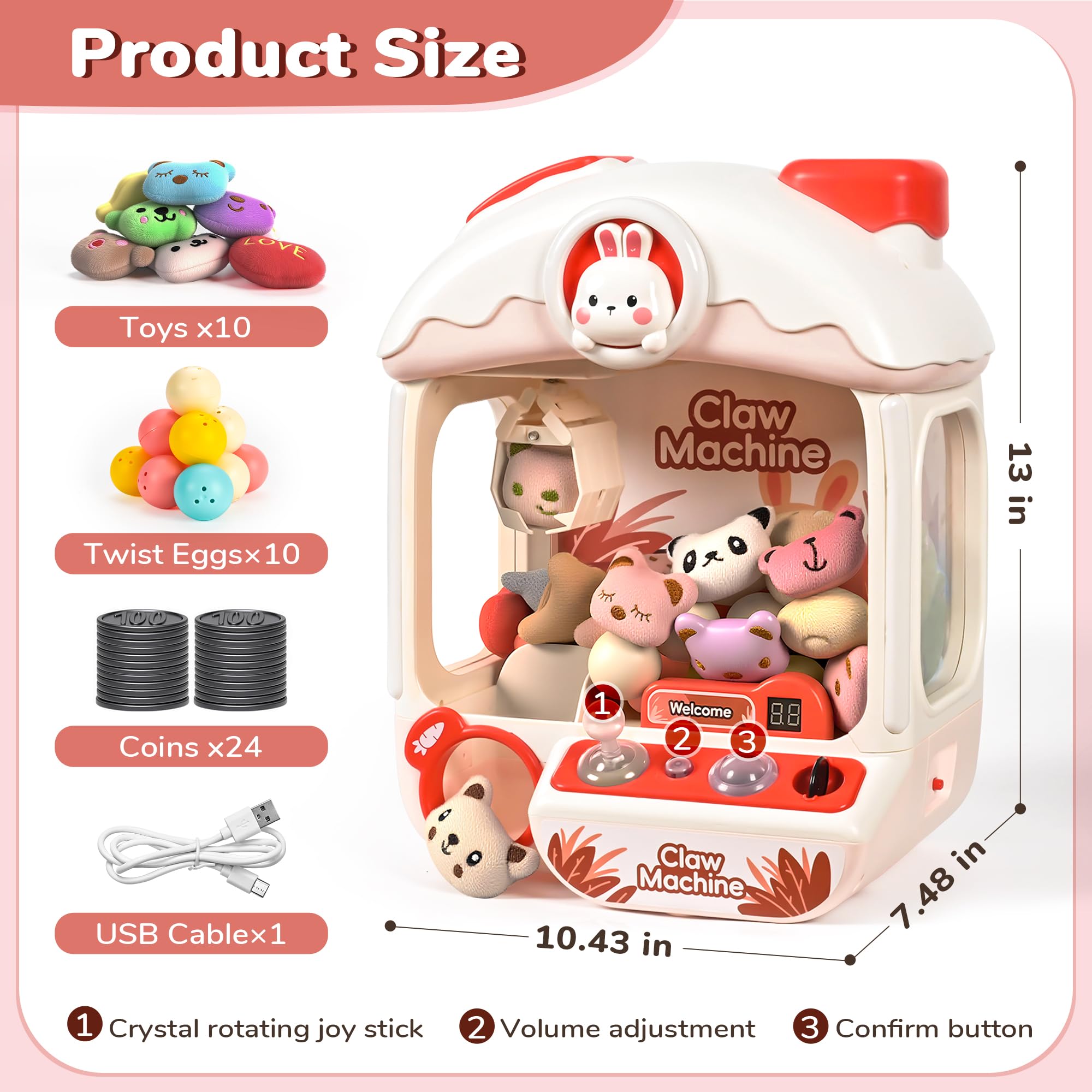 Cossy claw machine prizes stuffed toys keep kids motivated and curious.