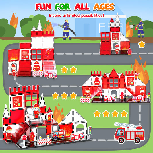 Cossy firefighter tiles truck showcases a rescue vehicle for dynamic scene building.
