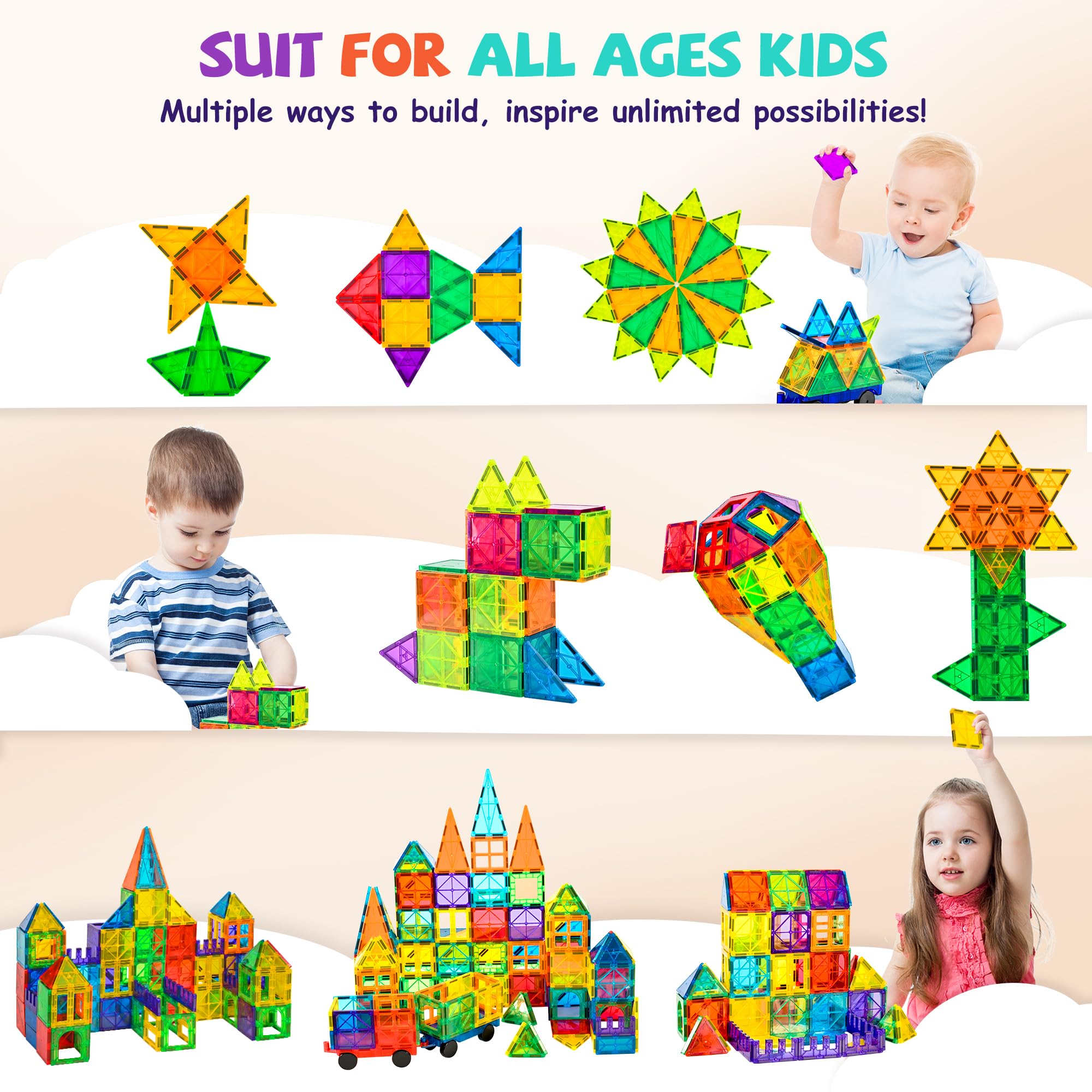 Cossy tiles windows and rectangles enable colorful architectural designs and open-ended play.