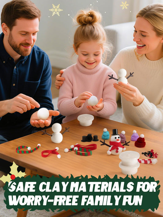 Cosweet air-dry clay pieces offer smooth modeling for kid-friendly snowman crafts.