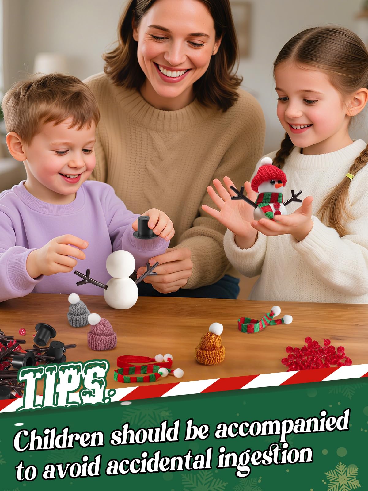Cosweet magical hats and accessories add character to each snowman project.