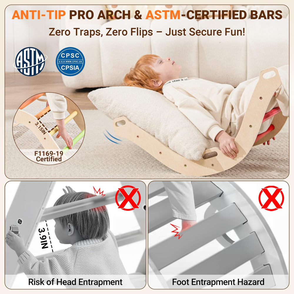COSYLAND anti-tip arch provides stable setup for confident, safe indoor play sessions.