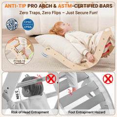 COSYLAND anti-tip arch provides stable setup for confident, safe indoor play sessions.